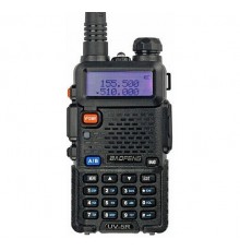 Рация Baofeng UV-5R Black + гарнитура Baofeng c кнопкой РТТ (AN)