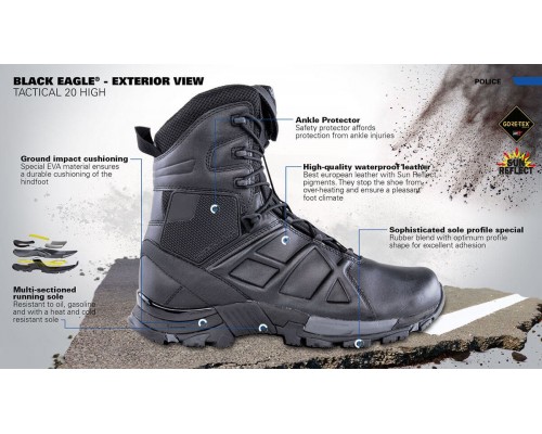 Спортивная тактическая обувь Haix Black Eagle Tactical 2.0 GTX Gore-Tex HIGH Black