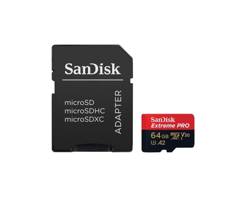 Карта памяти 64Gb SanDisk Extreme Pro microSDXC Class 10 UHS-I U3 V30 A2