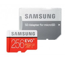 Карта памяти 256Gb Samsung EVO Plus microSDXC Class 10 UHS-I U3 + SD адаптер