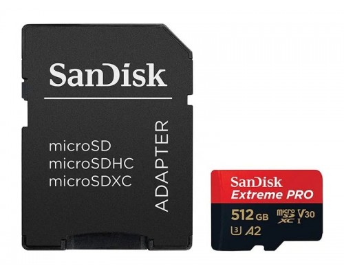 Карта памяти 512Gb SanDisk Extreme Pro microSDXC Class 10 UHS-I U3 V30 A2